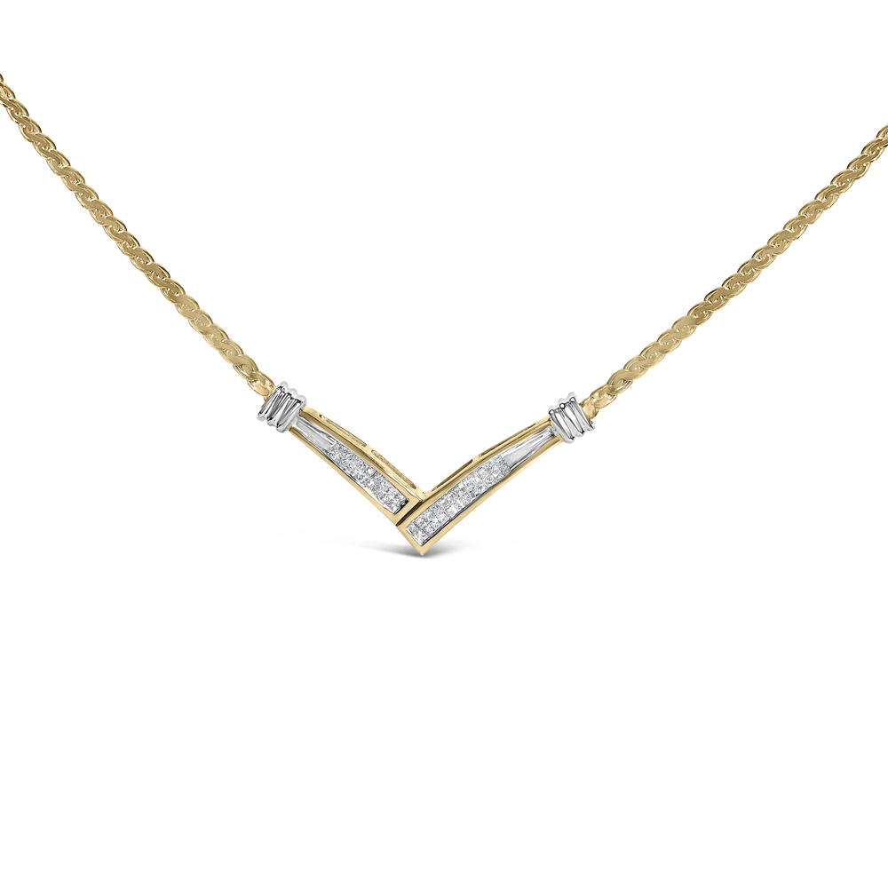 10K Yellow and White Gold 1/2 Cttw Princess